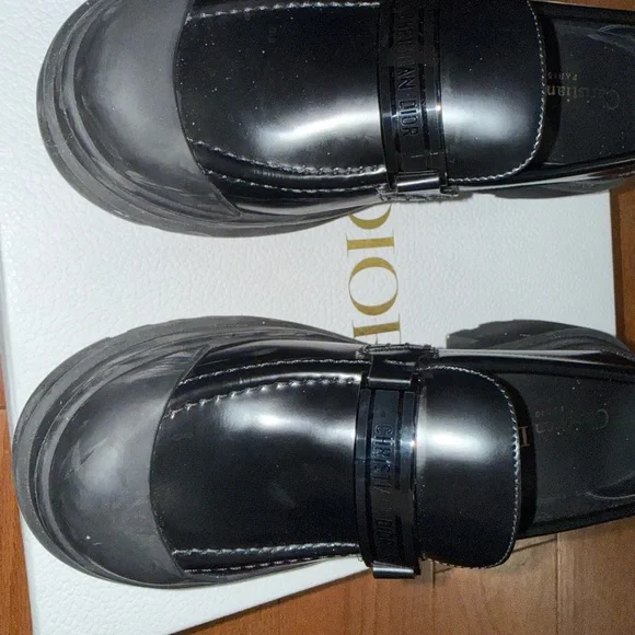 Dior Glossy Black Women's Loafers - Picture 2 of 5